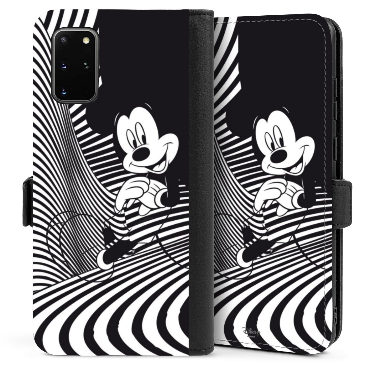 Galaxy S20 Plus Handy Klapphülle Handyhülle aus Kunst Leder schwarz Flip Case Disney Official Licensed Product Mickey Mouse Sideflip mit Lasche