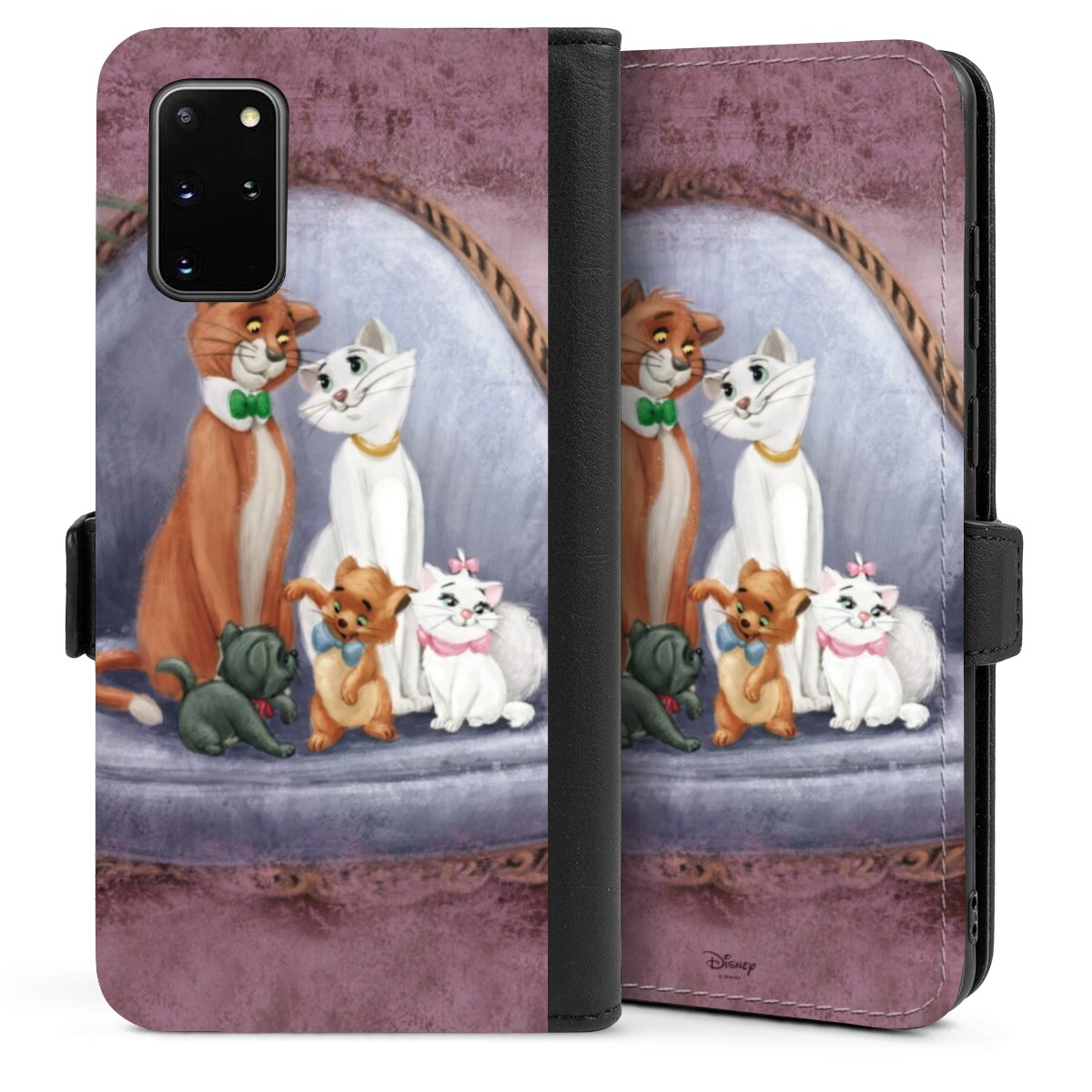 Galaxy S20 Plus Handy Klapphülle Handyhülle aus Kunst Leder schwarz Flip Case Official Licensed Product Disney Aristocats Sideflip mit Lasche