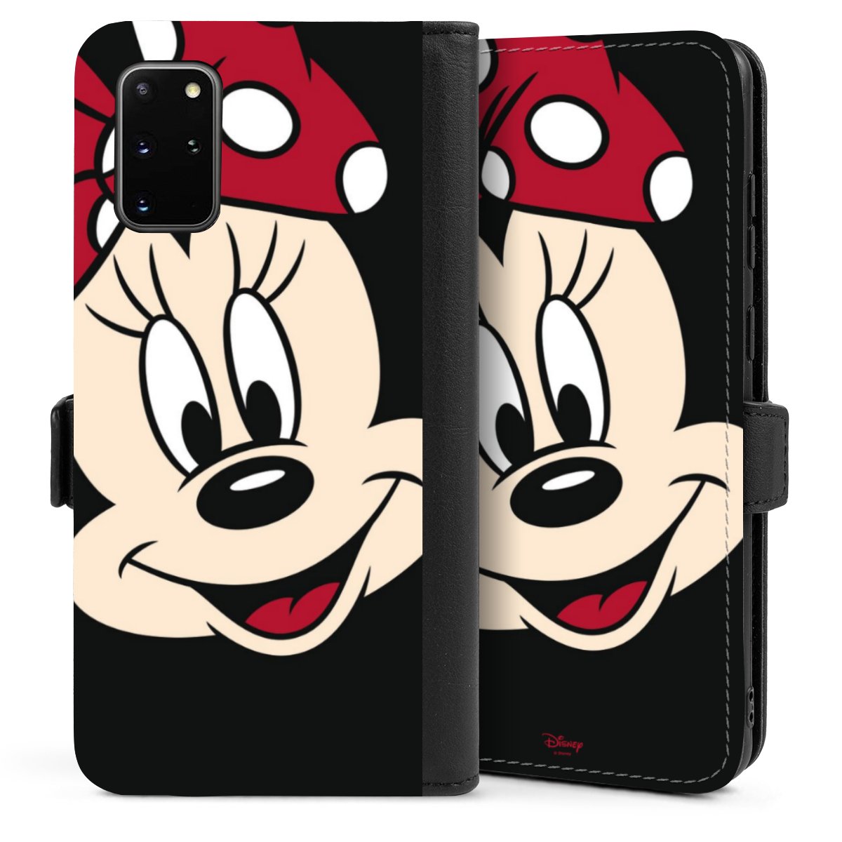 Galaxy S20 Plus Handy Klapphülle Handyhülle aus Kunst Leder schwarz Flip Case Minnie Mouse Official Licensed Product Disney Sideflip mit Lasche