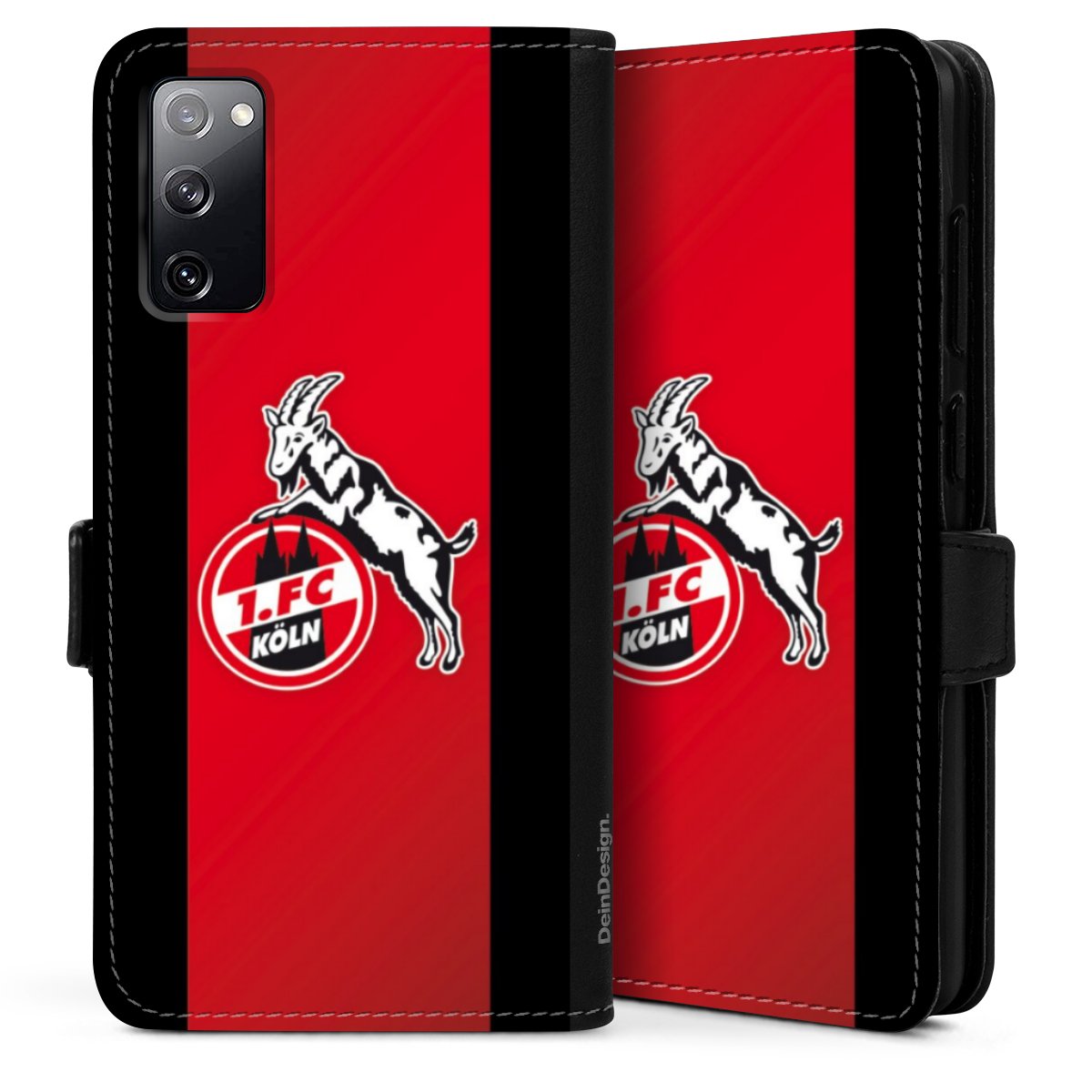 Galaxy S20 Handy Klapphülle Handyhülle aus Kunst Leder schwarz Flip Case Official Licensed Product Billy Goat Hennes 1. Fc Köln Sideflip mit Lasche