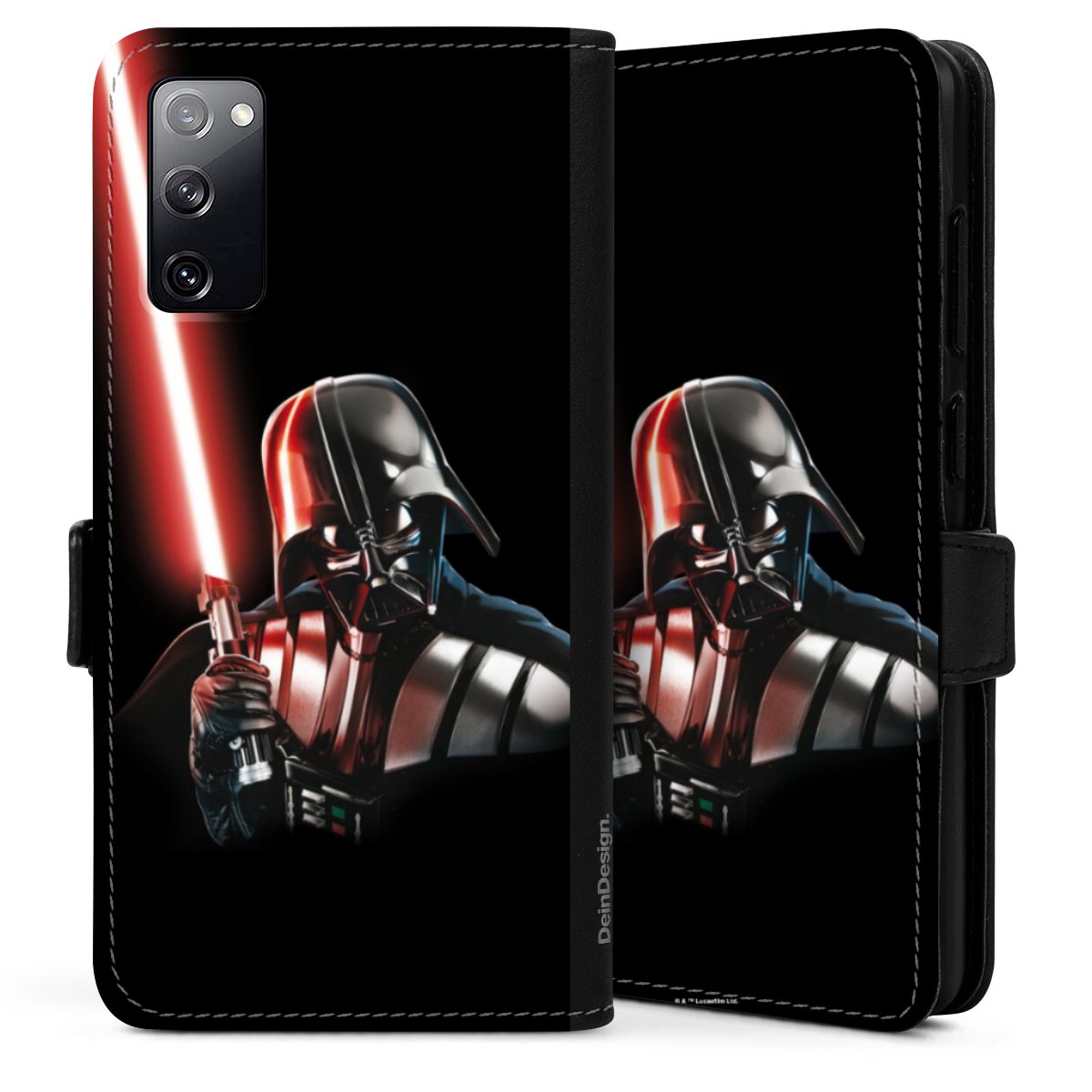 Galaxy S20 Handy Klapphülle Handyhülle aus Kunst Leder schwarz Flip Case Star Wars Merchandise Darth Vader Sideflip mit Lasche