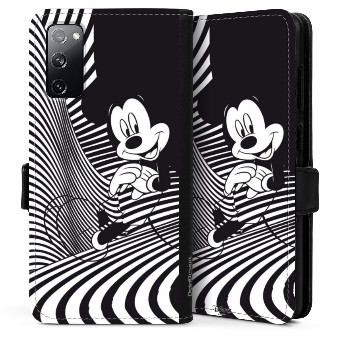 Galaxy S20 Handy Klapphülle Handyhülle aus Kunst Leder schwarz Flip Case Disney Official Licensed Product Mickey Mouse Sideflip mit Lasche