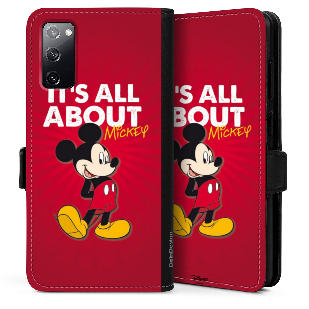 Galaxy S20 Handy Klapphülle Handyhülle aus Kunst Leder schwarz Flip Case Mouse Disney Official Licensed Product Sideflip mit Lasche