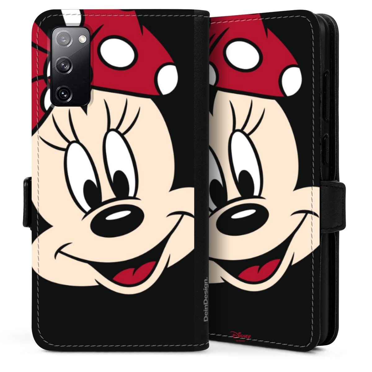 Galaxy S20 Handy Klapphülle Handyhülle aus Kunst Leder schwarz Flip Case Minnie Mouse Official Licensed Product Disney Sideflip mit Lasche