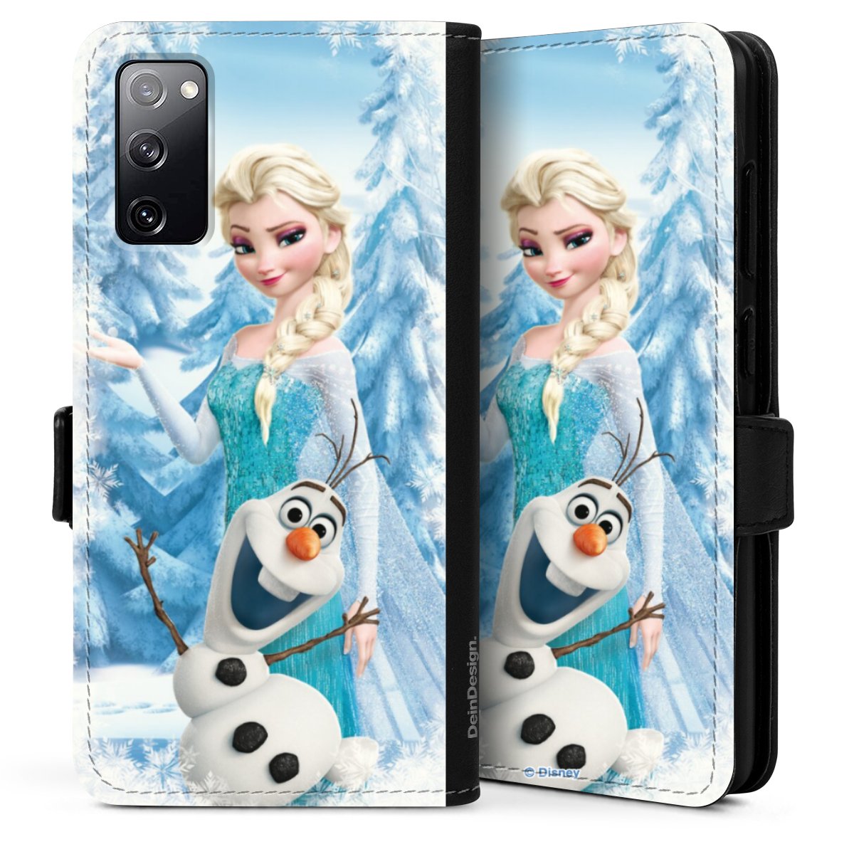 Galaxy S20 Handy Klapphülle Handyhülle aus Kunst Leder schwarz Flip Case Official Licensed Product Frozen Elsa Disney Sideflip mit Lasche