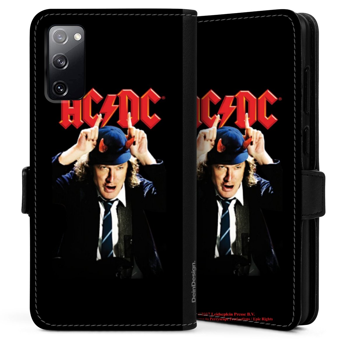 Galaxy S20 Handy Klapphülle Handyhülle aus Kunst Leder schwarz Flip Case Merchandise Acdc Riverplate Sideflip mit Lasche