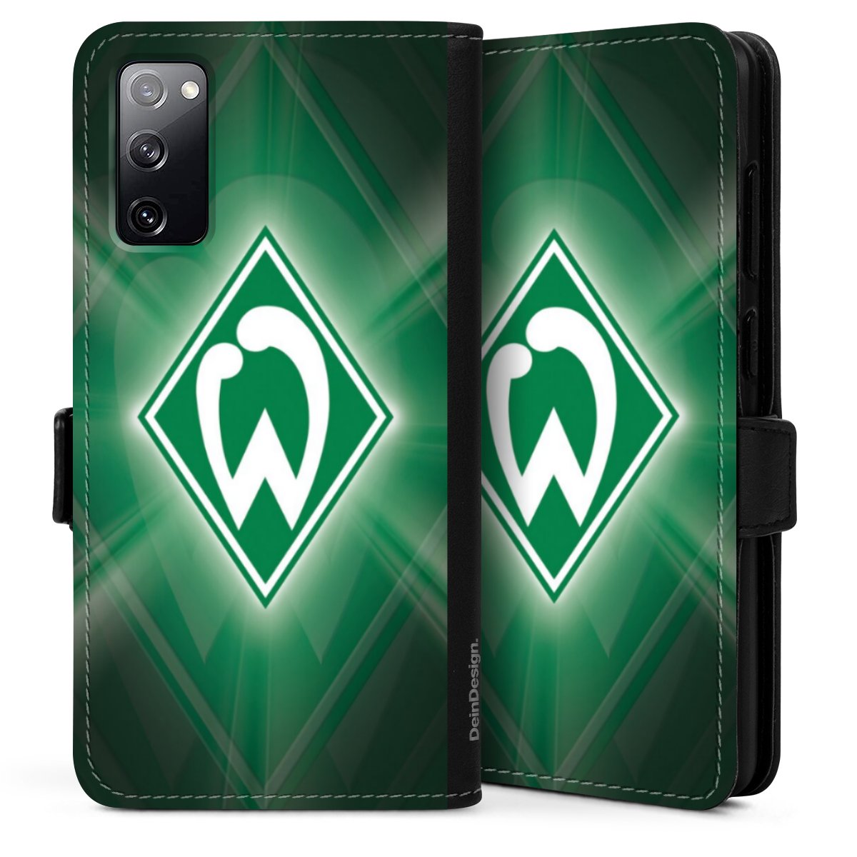 Galaxy S20 Handy Klapphülle Handyhülle aus Kunst Leder schwarz Flip Case Sv Werder Bremen Official Licensed Product Coat Of Arms Sideflip mit Lasche