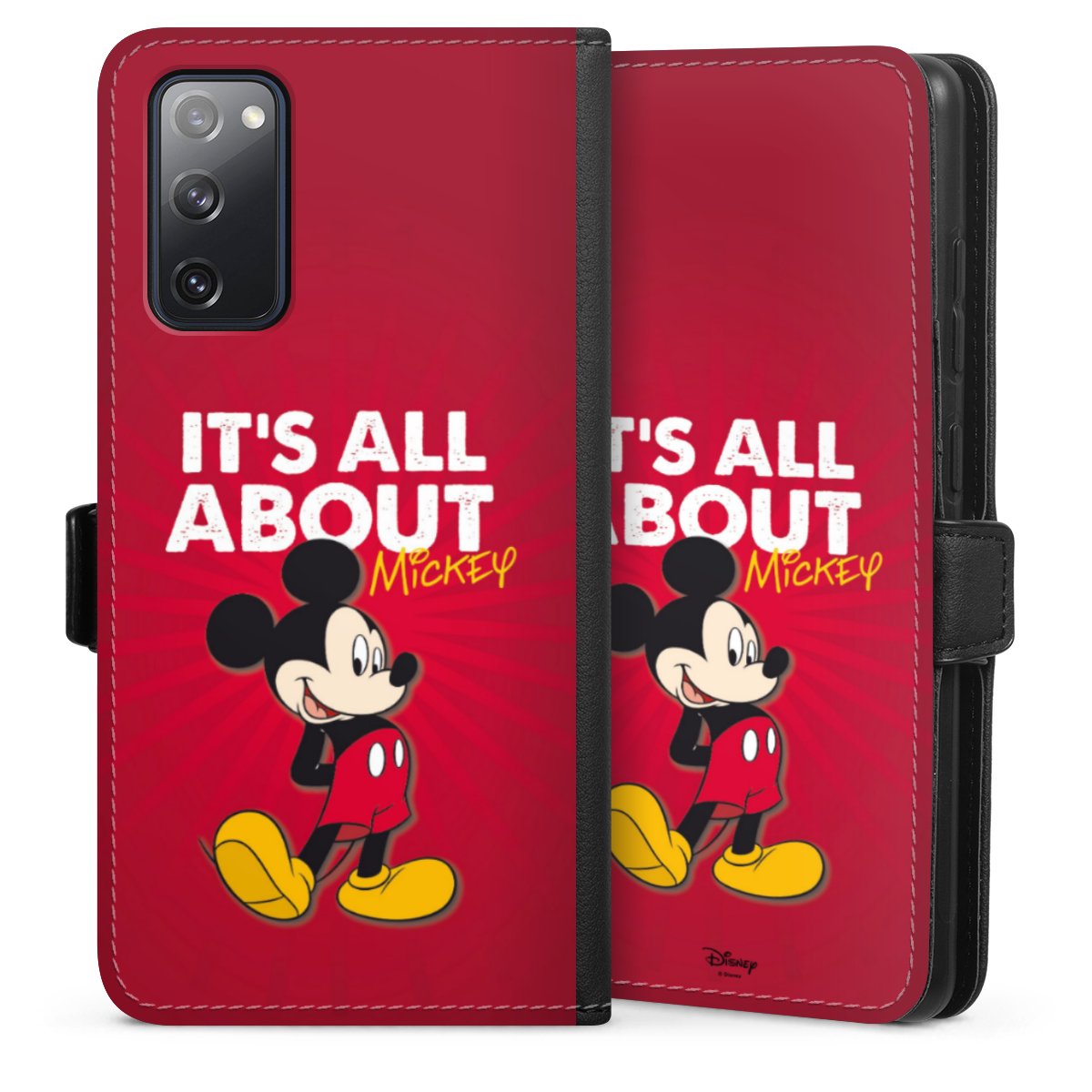 Galaxy S20 FE Handy Klapphülle Handyhülle aus Kunst Leder schwarz Flip Case Mouse Disney Official Licensed Product Sideflip mit Lasche