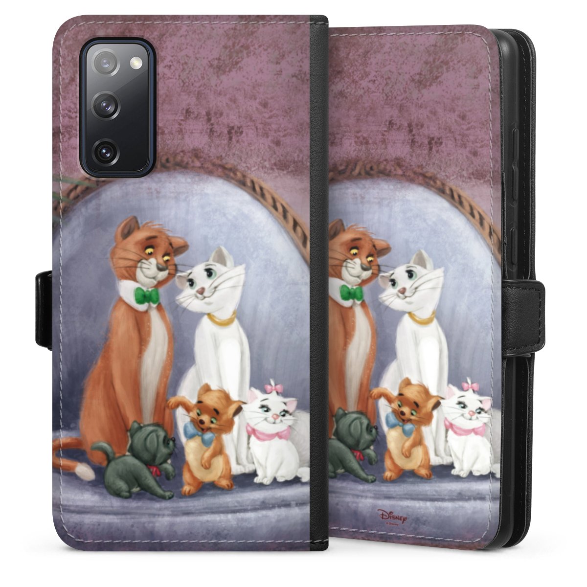 Galaxy S20 FE Handy Klapphülle Handyhülle aus Kunst Leder schwarz Flip Case Official Licensed Product Disney Aristocats Sideflip mit Lasche