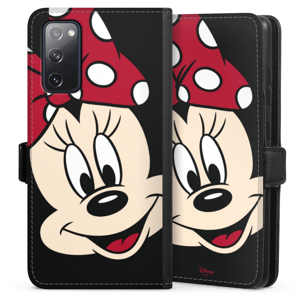 Galaxy S20 FE Handy Klapphülle Handyhülle aus Kunst Leder schwarz Flip Case Minnie Mouse Official Licensed Product Disney Sideflip mit Lasche