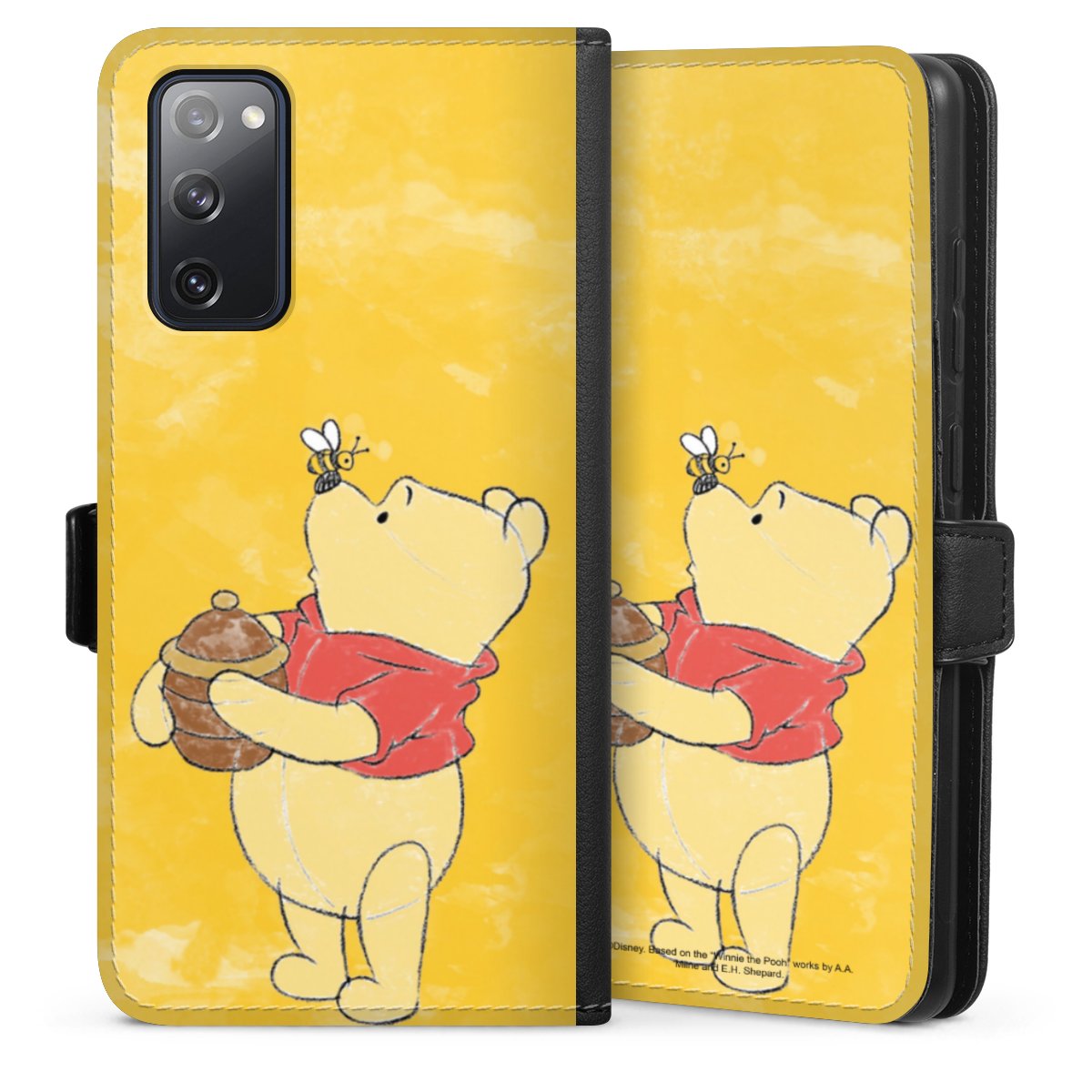 Galaxy S20 FE Handy Klapphülle Handyhülle aus Kunst Leder schwarz Flip Case Official Licensed Product Winnie The Pooh Disney Sideflip mit Lasche