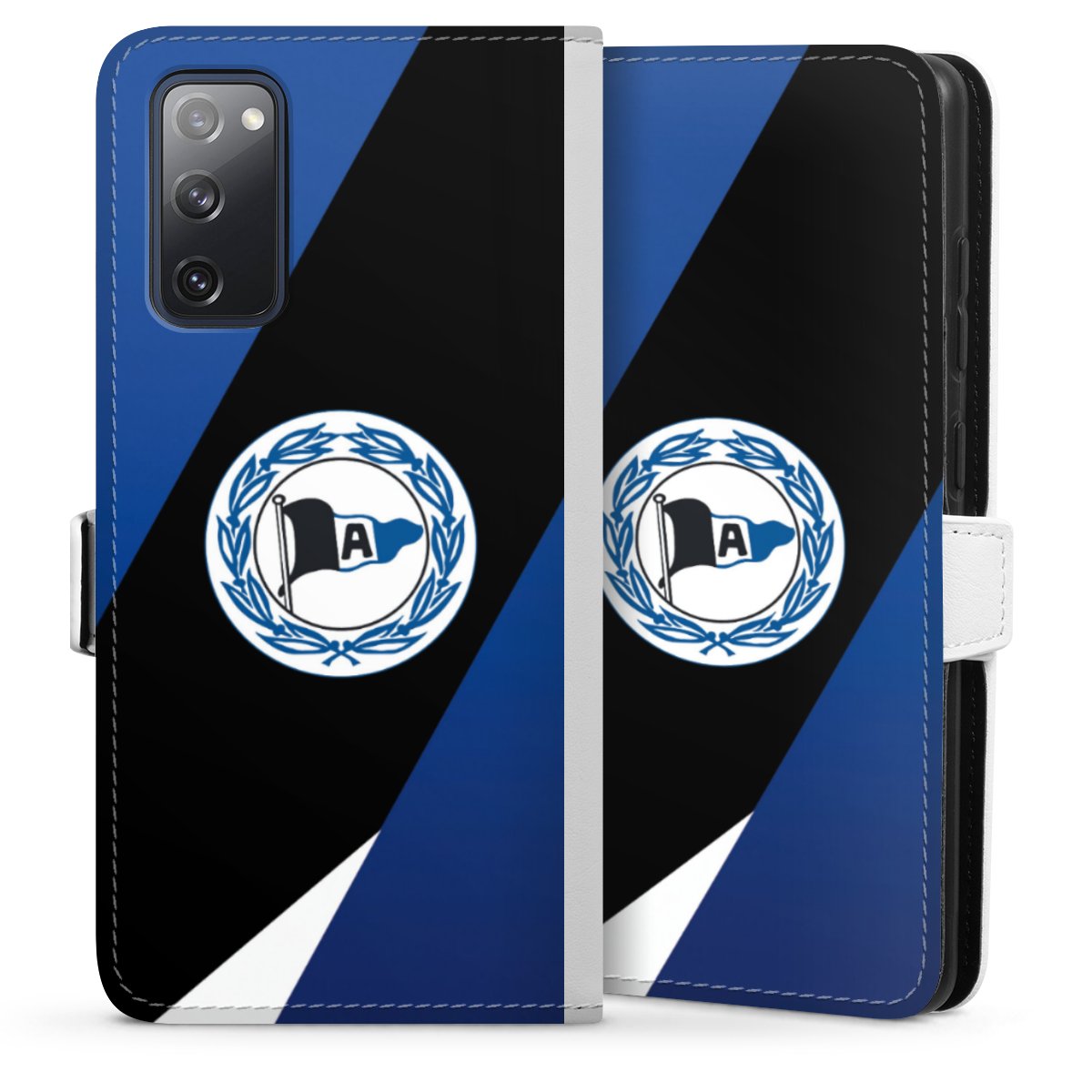 Galaxy S20 FE Handy Klapphülle Handyhülle aus Kunst Leder weiß Flip Case Official Licensed Product Arminia Bielefeld Dsc Sideflip mit Lasche