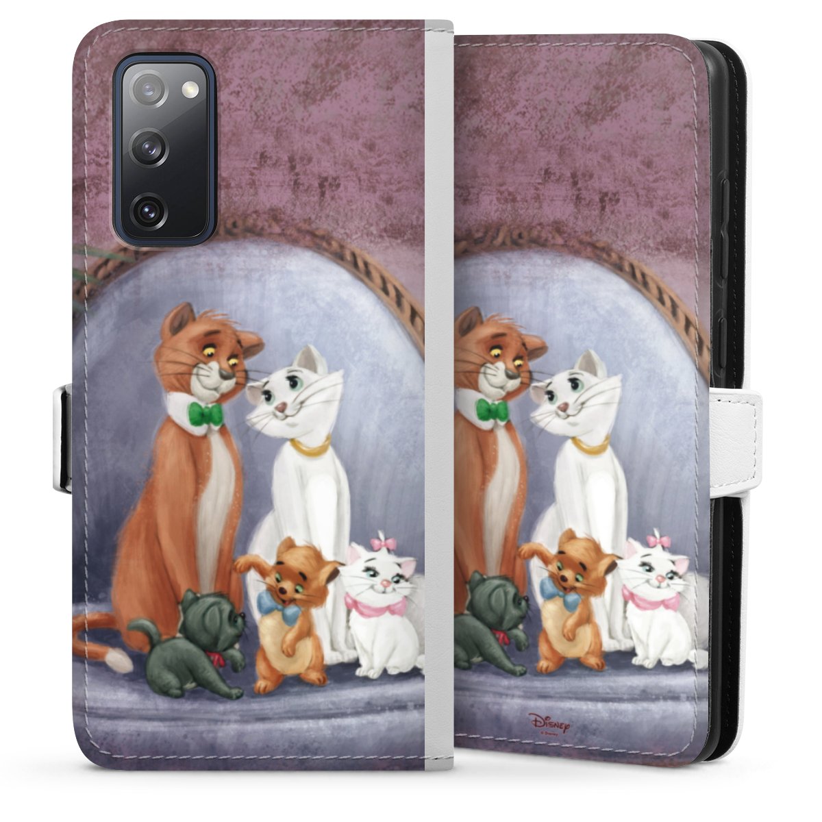 Galaxy S20 FE Handy Klapphülle Handyhülle aus Kunst Leder weiß Flip Case Official Licensed Product Disney Aristocats Sideflip mit Lasche