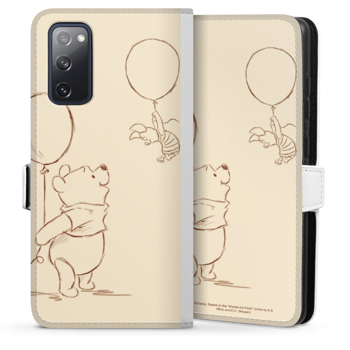 Galaxy S20 FE Handy Klapphülle Handyhülle aus Kunst Leder weiß Flip Case Official Licensed Product Winnie The Pooh Disney Sideflip mit Lasche