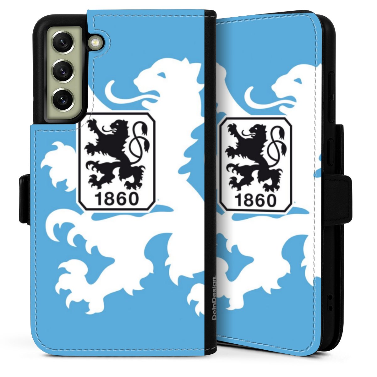 Galaxy S21 FE 5G Handy Klapphülle Handyhülle aus Kunst Leder schwarz Flip Case Coat Of Arms Official Licensed Product Sideflip mit Lasche