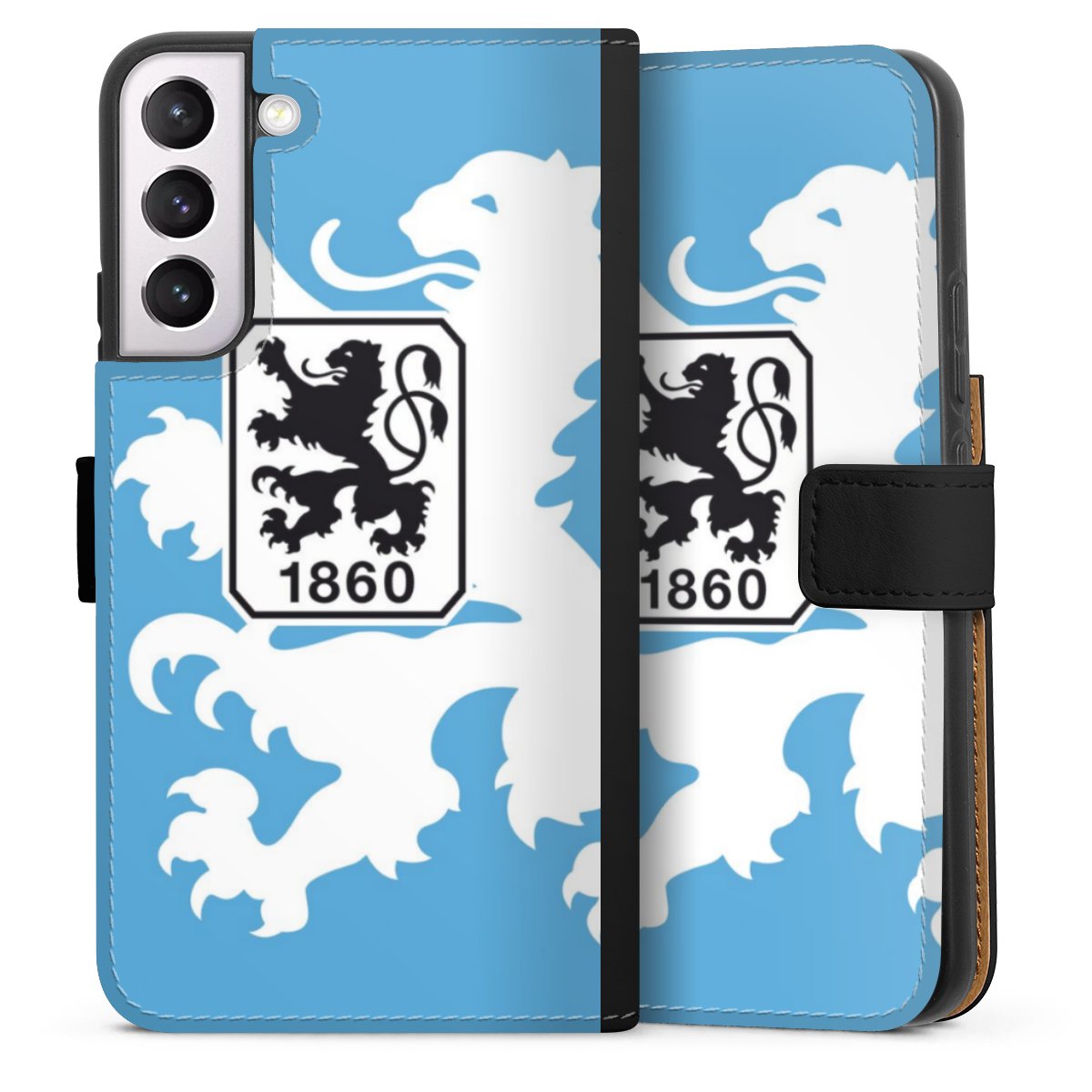 Galaxy S22+ Handy Klapphülle Handyhülle aus Kunst Leder schwarz Flip Case Coat Of Arms Official Licensed Product Sideflip mit Lasche