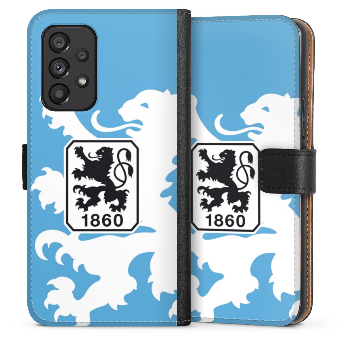 Galaxy A53 5G Handy Klapphülle Handyhülle aus Kunst Leder schwarz Flip Case Coat Of Arms Official Licensed Product Sideflip mit Lasche