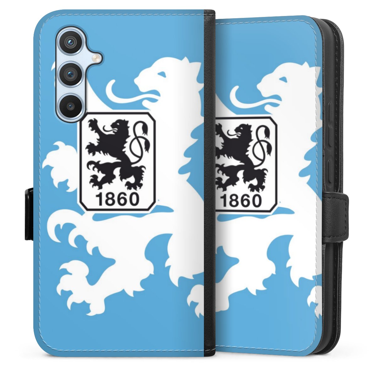 Galaxy A54 5G Handy Klapphülle Handyhülle aus Kunst Leder schwarz Flip Case Coat Of Arms Official Licensed Product Sideflip mit Lasche