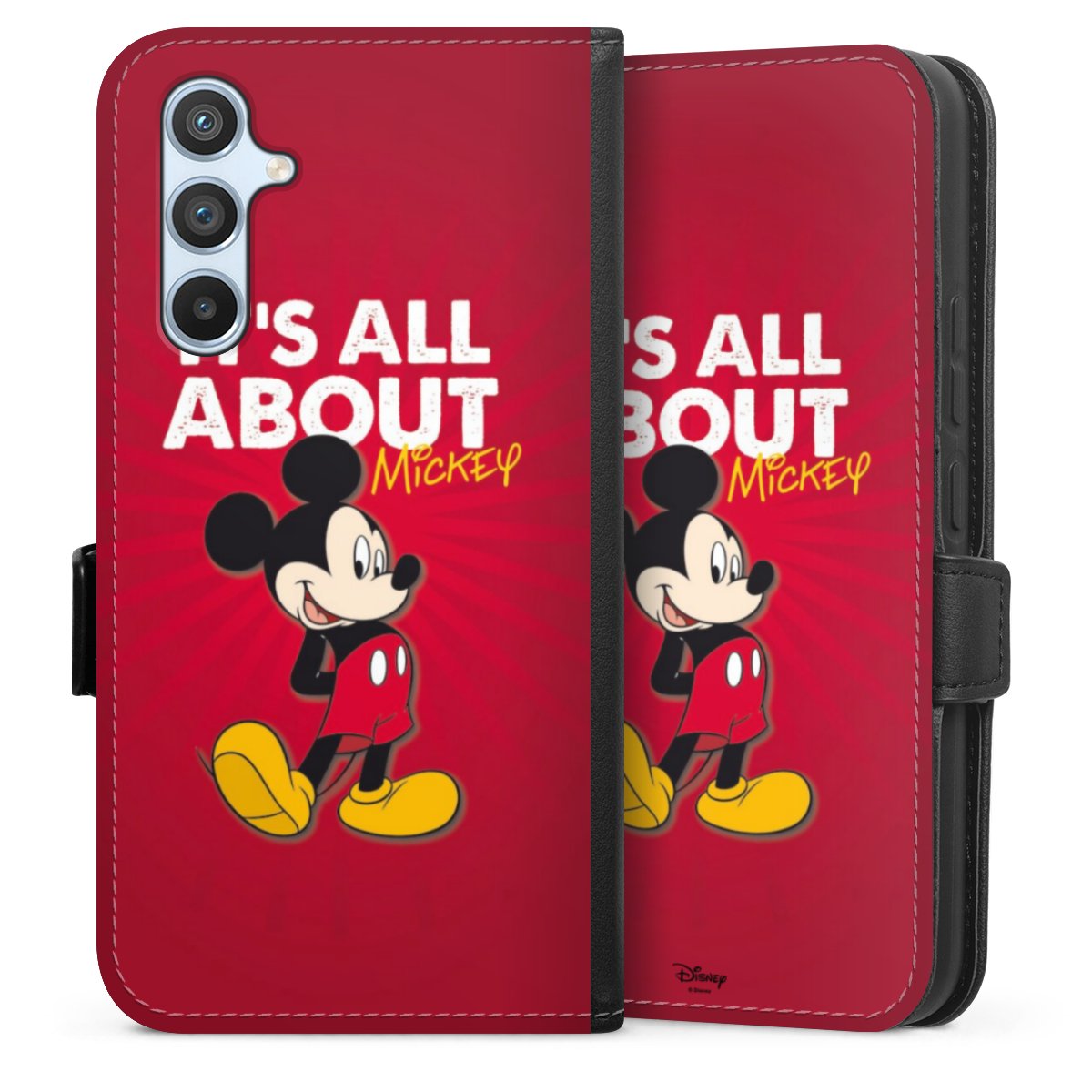 Galaxy A54 5G Handy Klapphülle Handyhülle aus Kunst Leder schwarz Flip Case Mouse Disney Official Licensed Product Sideflip mit Lasche