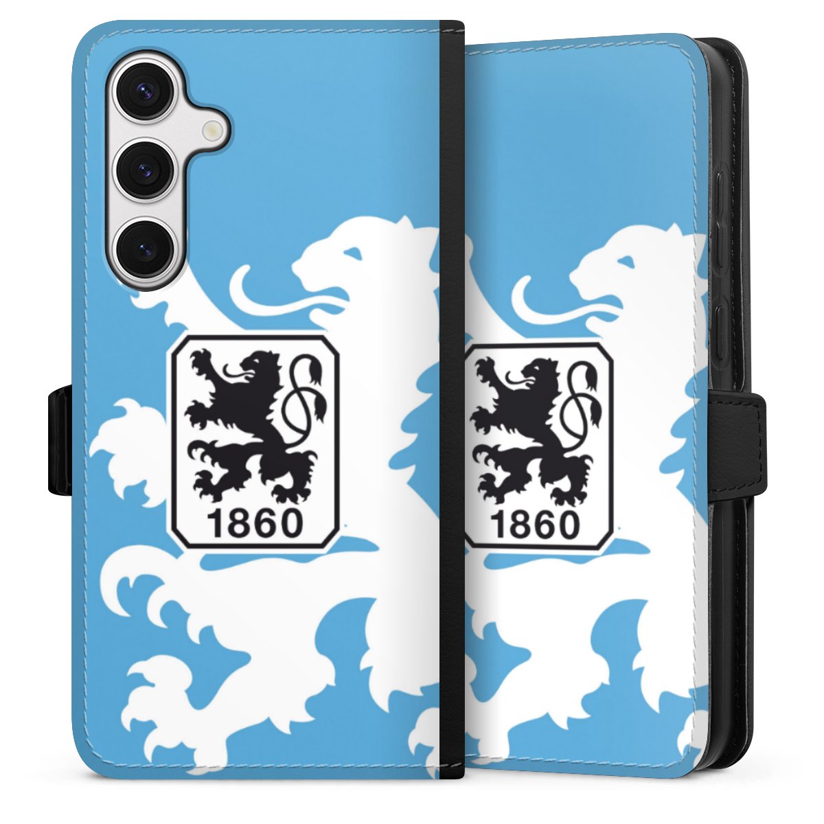 Galaxy S24+ Handy Klapphülle Handyhülle aus Kunst Leder schwarz Flip Case Coat Of Arms Official Licensed Product Sideflip mit Lasche