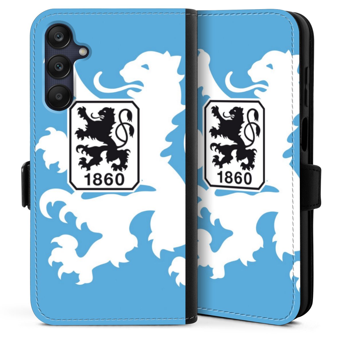 Galaxy A25 5G Handy Klapphülle Handyhülle aus Kunst Leder schwarz Flip Case Coat Of Arms Official Licensed Product Sideflip mit Lasche